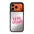 Coque miroir Viens on s'aime HALLO pour iPhone, design romantique inspiré du sud de la France avec une typographie manuscrite