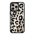 Coque miroir Leopard HALLO pour iPhone, motif léopard beige et noir