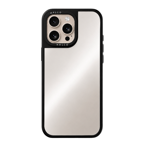 Coque miroir personnalisable HALLO pour iPhone avec prénom, texte ou création unique réalisée sur mesure